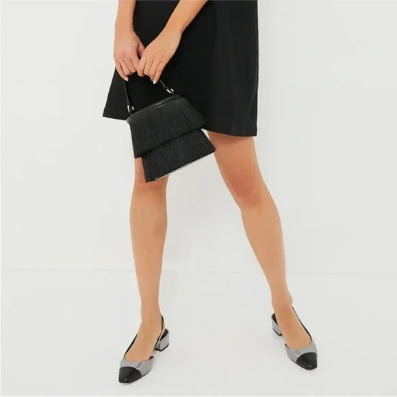 Veronica Beard Tuckernuck Cecile Slingback Heel Black Silver Leather Size 10 - Picture 3 of 13